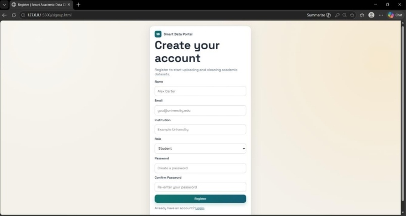 Smart Academic Data Cleaning Portal – screenshot 1