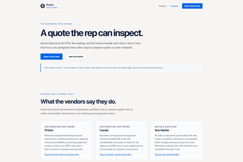 RudCo Quote Desk – screenshot 5