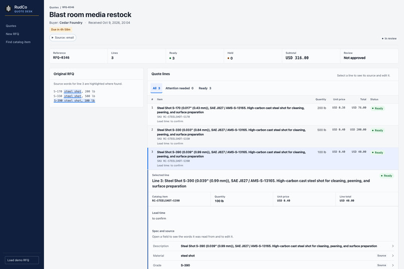 RudCo Quote Desk – screenshot 6