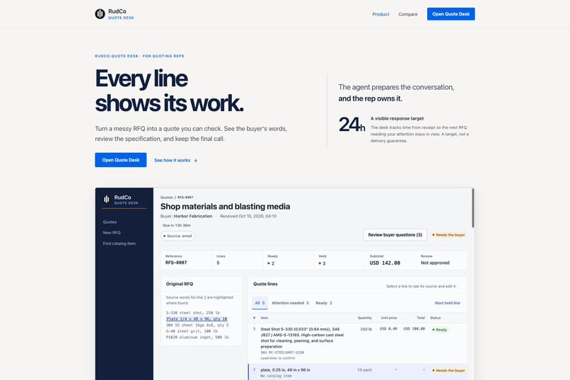 RudCo Quote Desk – screenshot 8