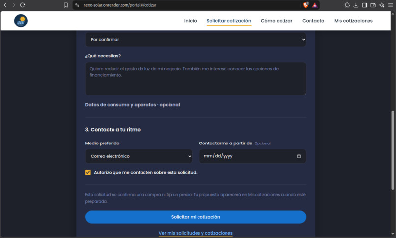 Nexo Solar – screenshot 2