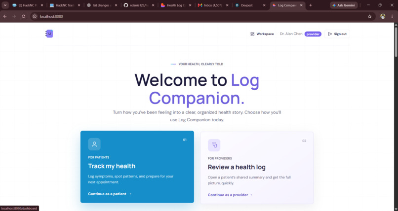 Project: Health Log Companion - Team Yoshi – screenshot 1