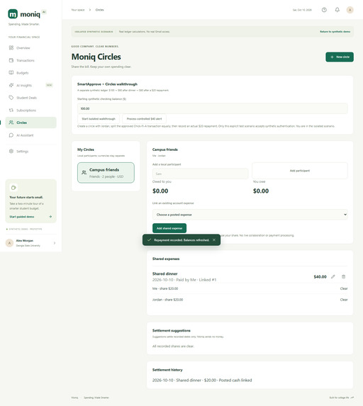 Moniq – screenshot 1