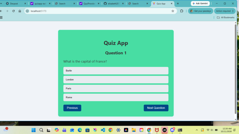 QuizApp – screenshot 1