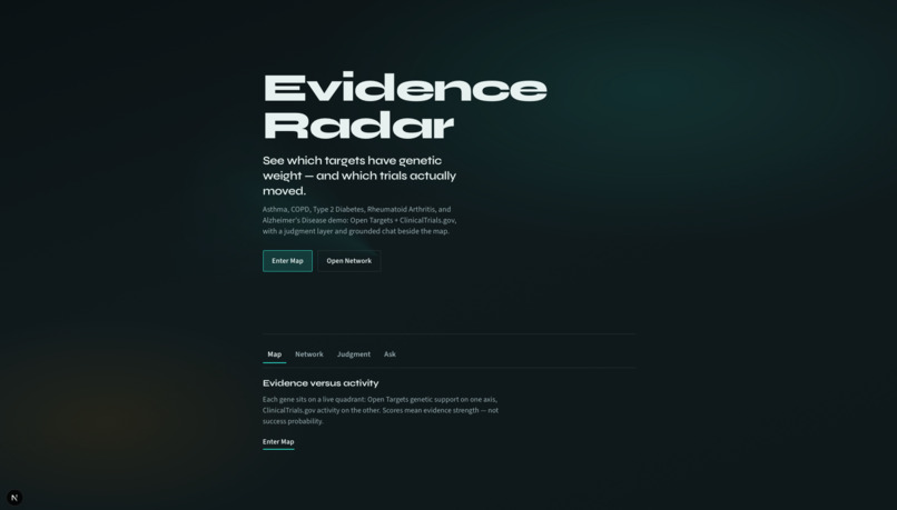 Evidence Radar – screenshot 1