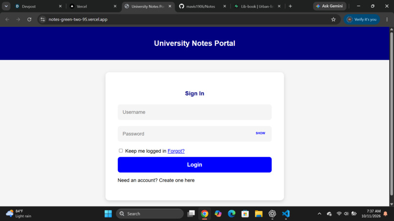 Notes – screenshot 1