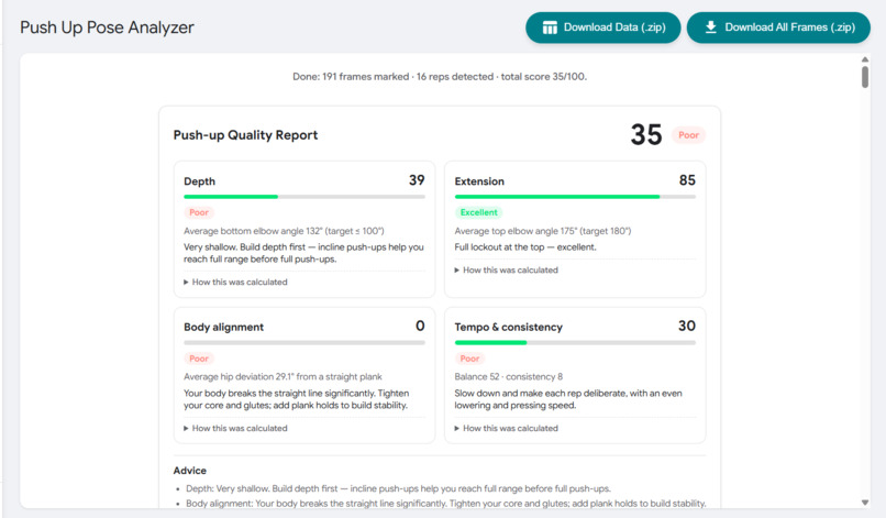 RepCheck: Push-up Form Analyzer – screenshot 3