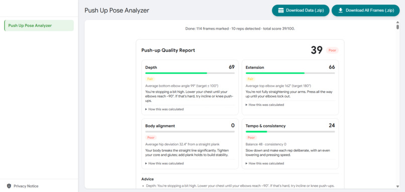 RepCheck: Push-up Form Analyzer – screenshot 4