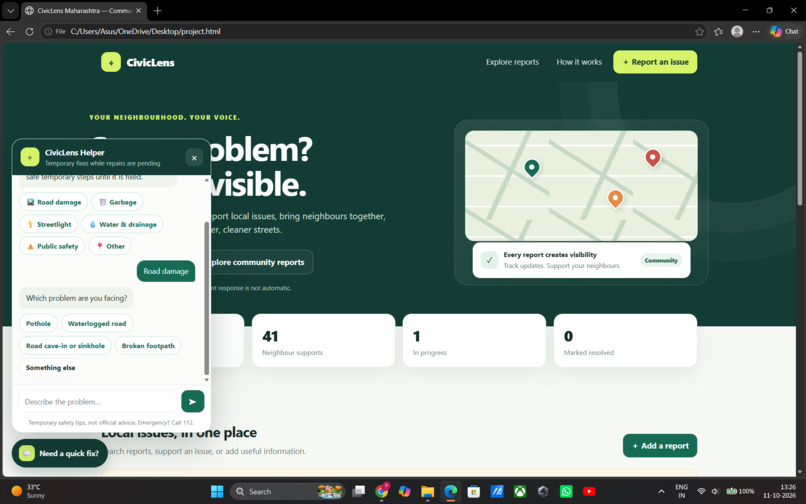 CivicLens — Community problem reporter – screenshot 5