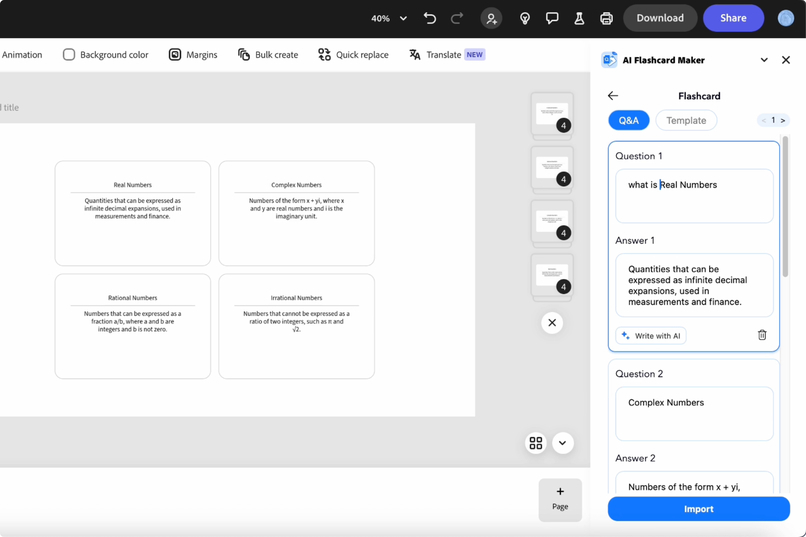 Adobe AI Flashcard Generator – screenshot 3