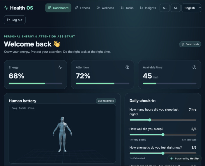 HealthOS – screenshot 1