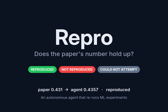 Repro: An Agent That Checks If ML Papers Hold Up