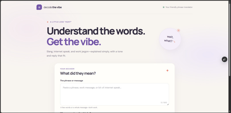 Decode-The-Vibe – screenshot 1