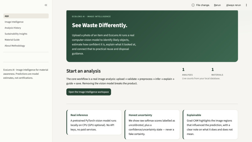 EcoLens AI — Intelligent Material Awareness – screenshot 1