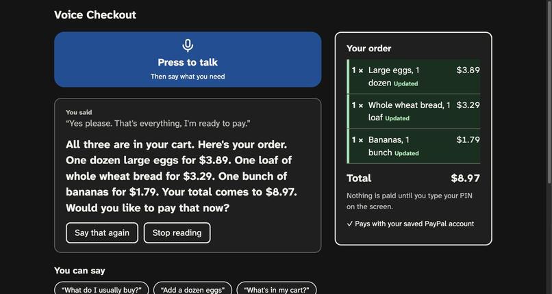 Voice Checkout – screenshot 1