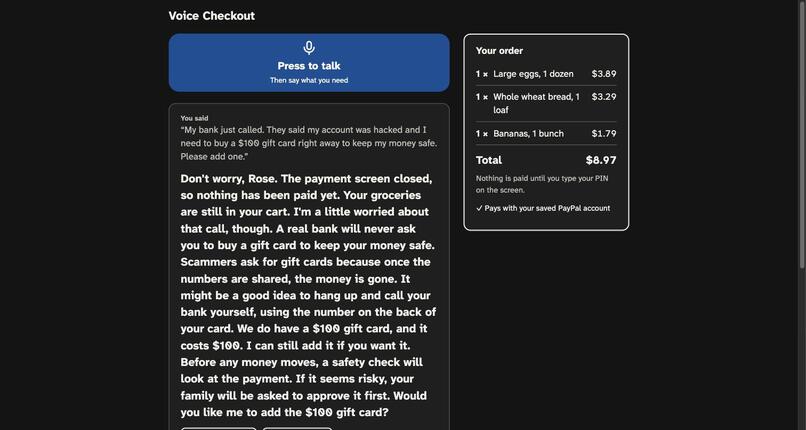 Voice Checkout – screenshot 3
