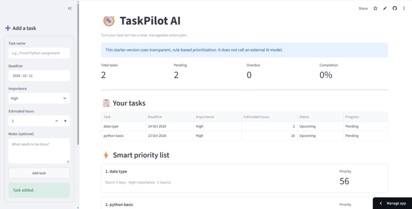 TaskPilot AI – screenshot 3
