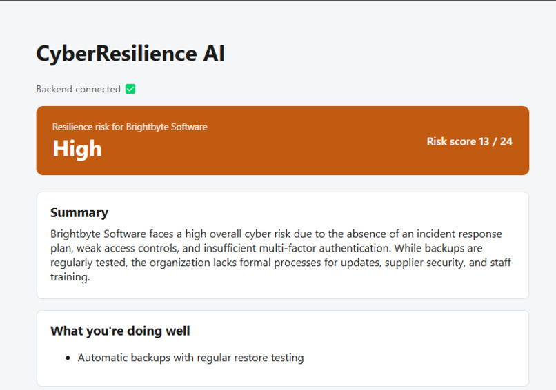 CyberResilience AI – screenshot 4