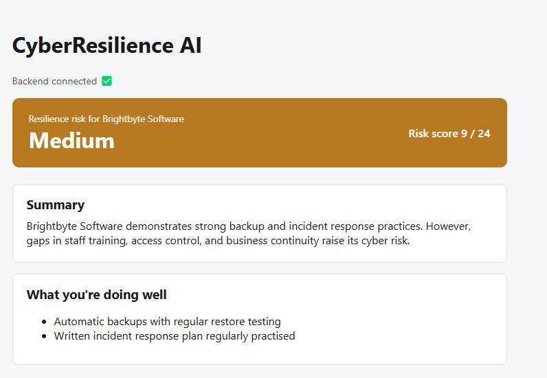 CyberResilience AI – screenshot 3