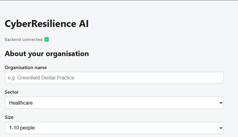 CyberResilience AI – screenshot 1