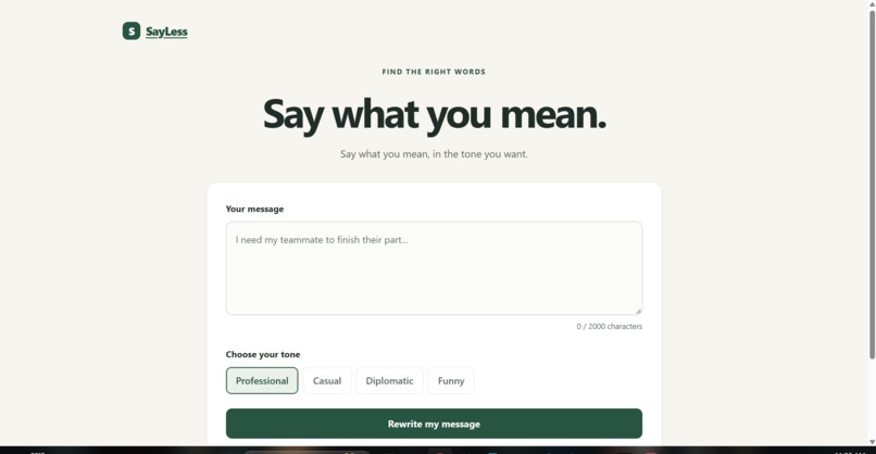SayLess – screenshot 1