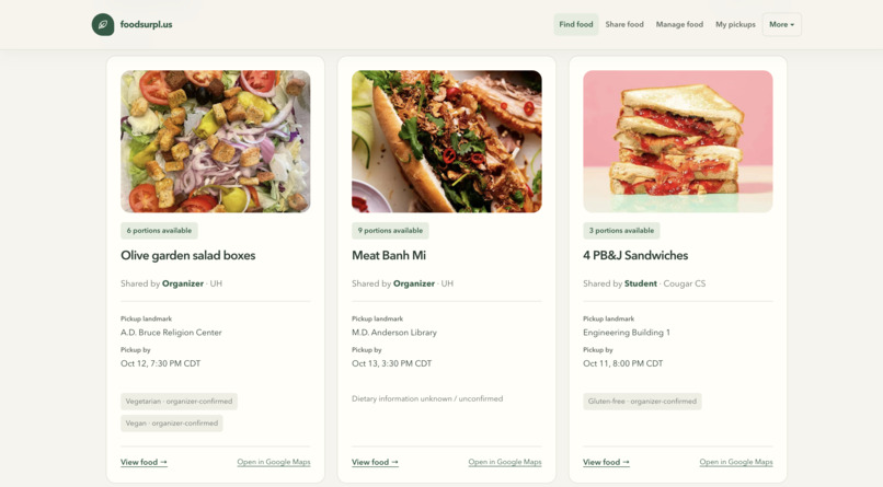 foodsurpl.us – screenshot 2