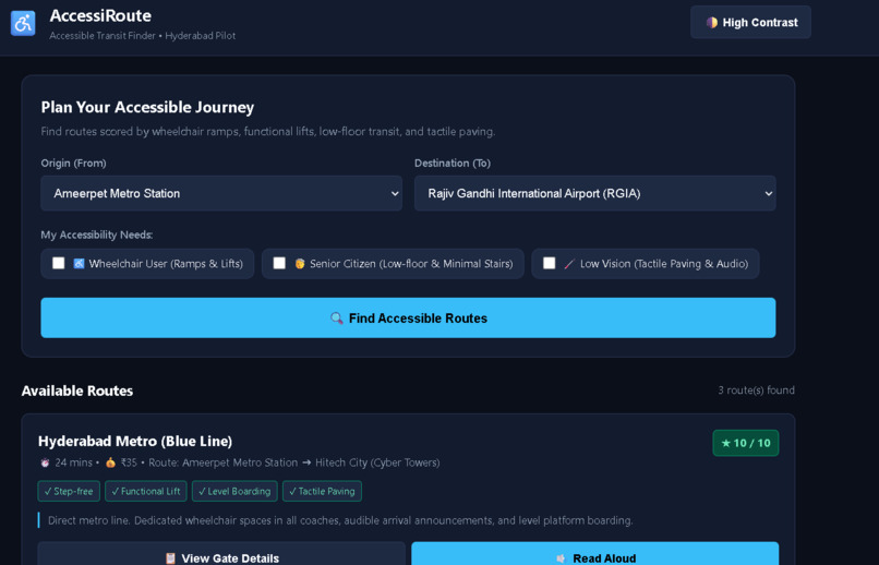 AccessiRoute – screenshot 1