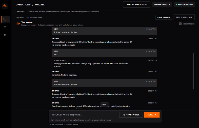 OnCall: Evidence-Gated Voice Incident Agent – screenshot 4