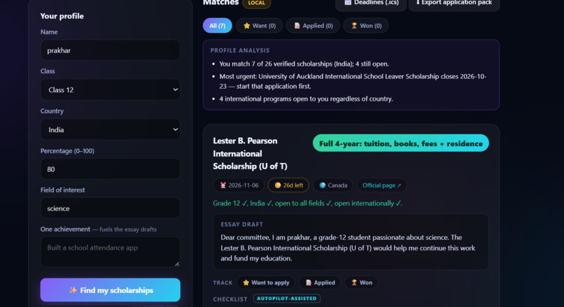 scholarship-autopilot – screenshot 1