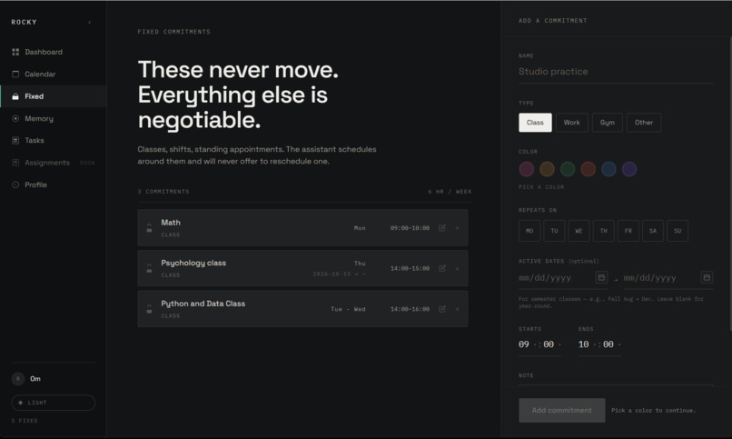 Rocky - Your week. Your voice. Your plan. – screenshot 2