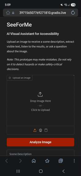SeeForMe: AI-Powered Visual Assistant – screenshot 1