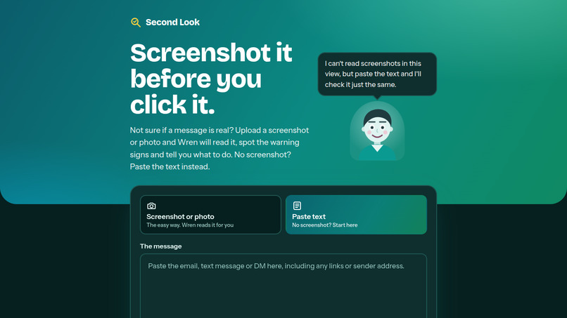 Second look: Scam detecting website – screenshot 1