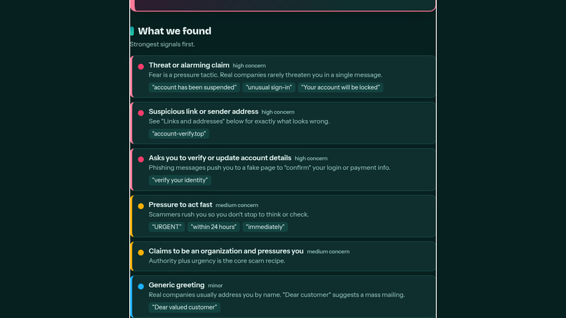 Second look: Scam detecting website – screenshot 4