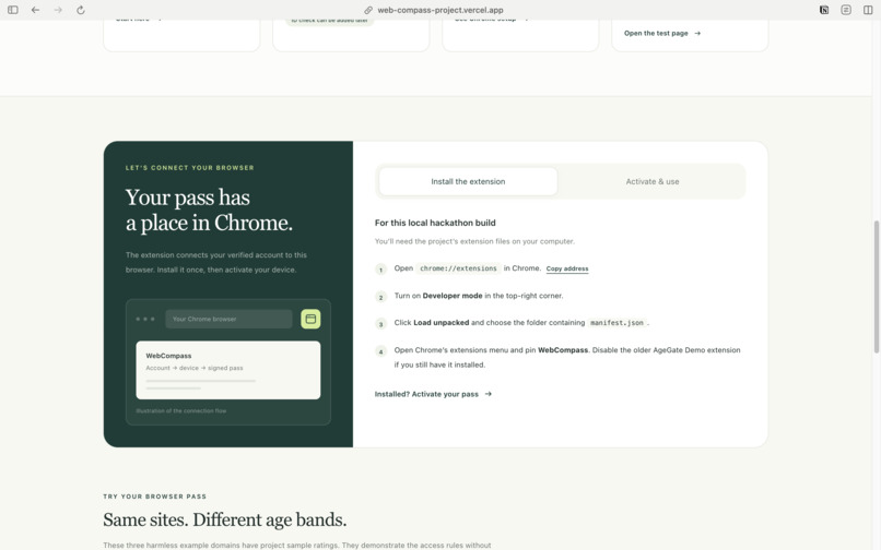 WebCompass – screenshot 2