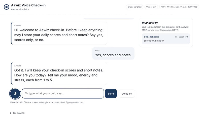 Aawiz Voice Check-in – screenshot 1