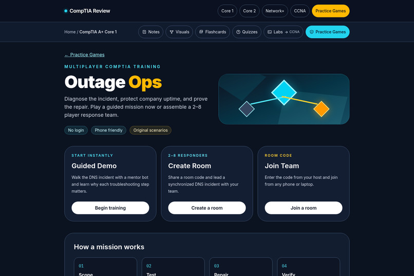 Outage Ops — Collaborative IT Troubleshooting Practice – screenshot 1