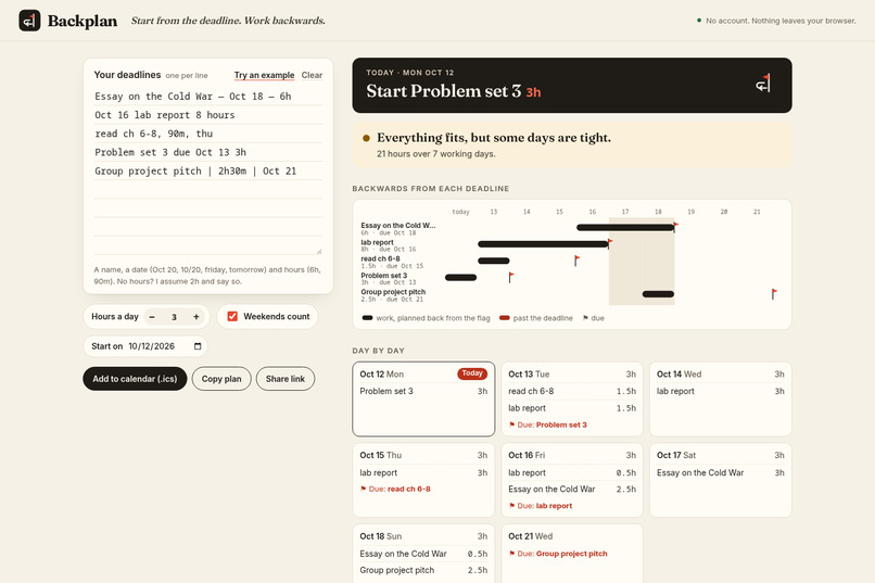 Backplan – screenshot 4