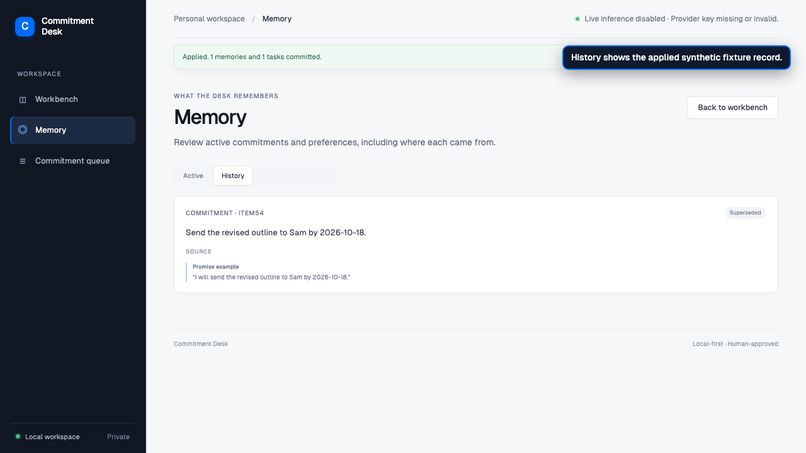 Commitment Desk – screenshot 2