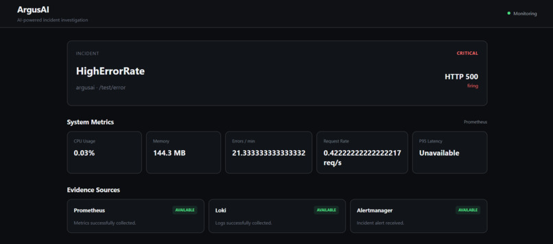 ArgusAI — AI-Powered Incident Intelligence – screenshot 6