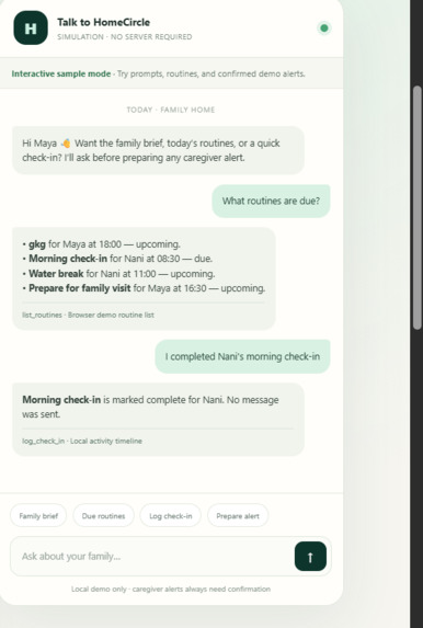 **HomeCircle — Family Care Coordination Assistant** – screenshot 4
