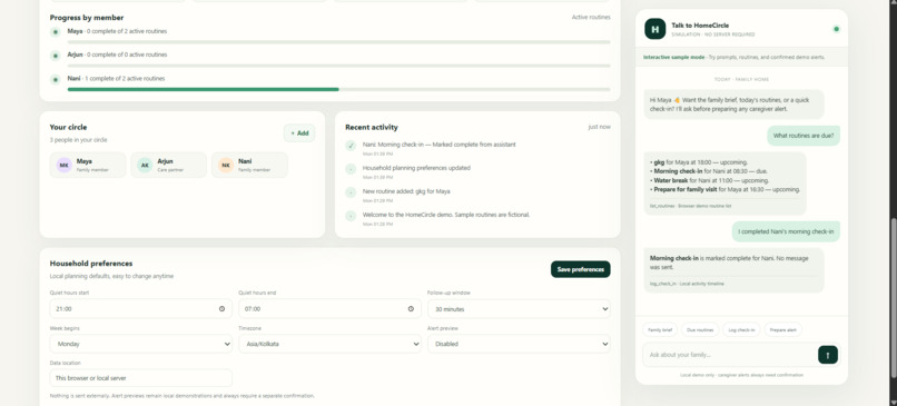 **HomeCircle — Family Care Coordination Assistant** – screenshot 7