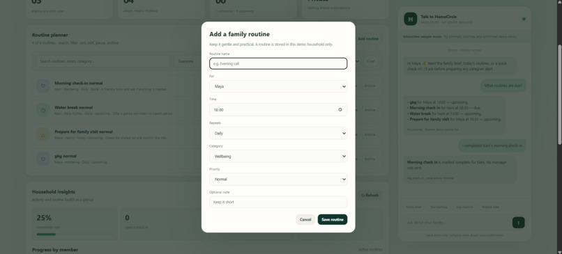 **HomeCircle — Family Care Coordination Assistant** – screenshot 9