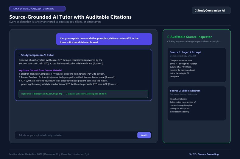 StudyCompanion AI – Source-Grounded Multimodal Tutor  – screenshot 4