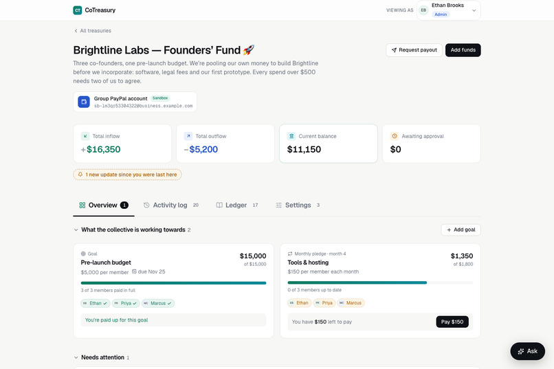 CoTreasury – screenshot 2