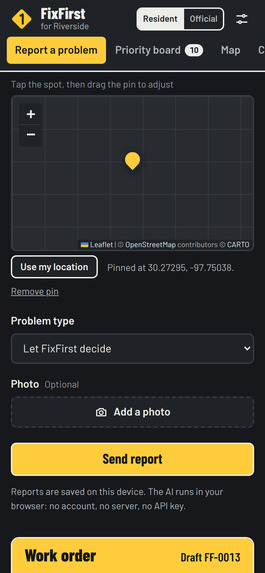 FixFirst – screenshot 1