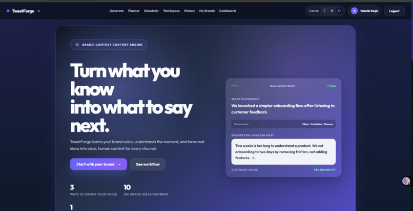 TweetForge AI: Community Content Engine – screenshot 1