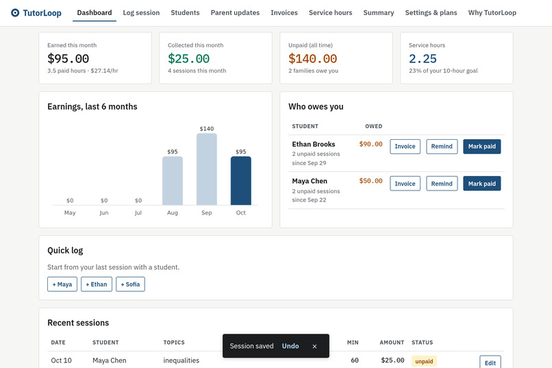 TutorLoop – screenshot 2