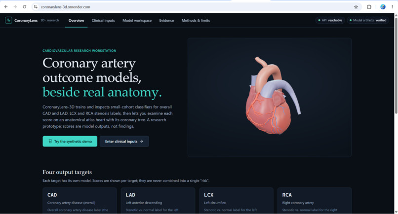 CoronaryLens 3D: Context Beyond the Score – screenshot 1