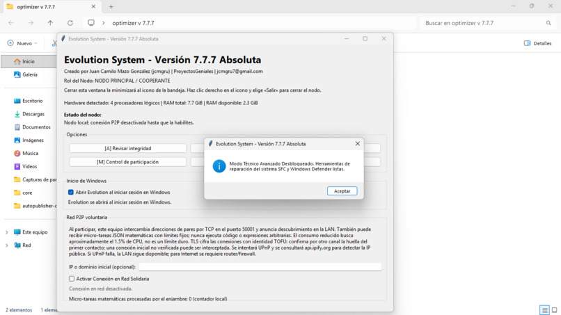 Evolution System v7.7.7 - Versión Absoluta  – screenshot 1