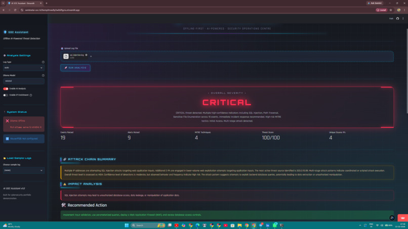 SentinelAI — AI-Powered SOC Platform – screenshot 3